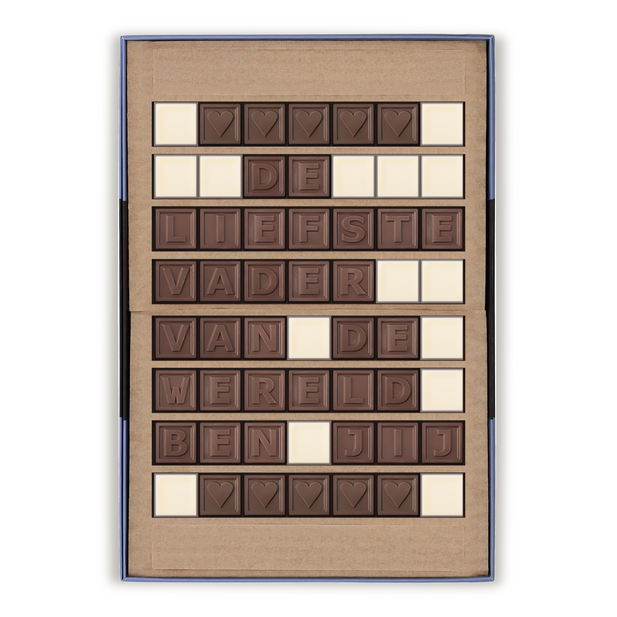 Chocotelegram met persoonlijke boodschap - 56 letters, met de tekst 