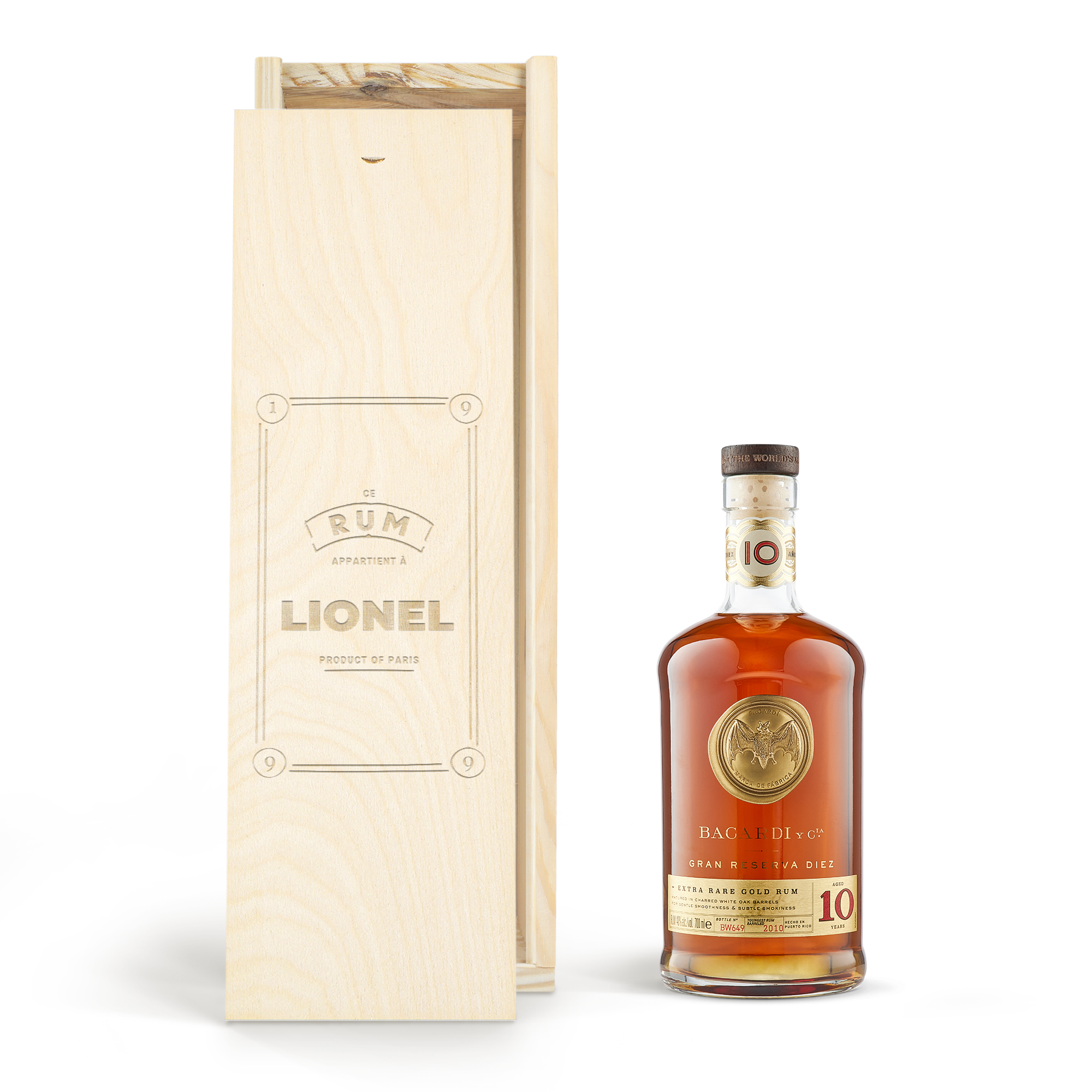 Coffret  Rhum Bacardi Gran Reserva Diez personnalisé