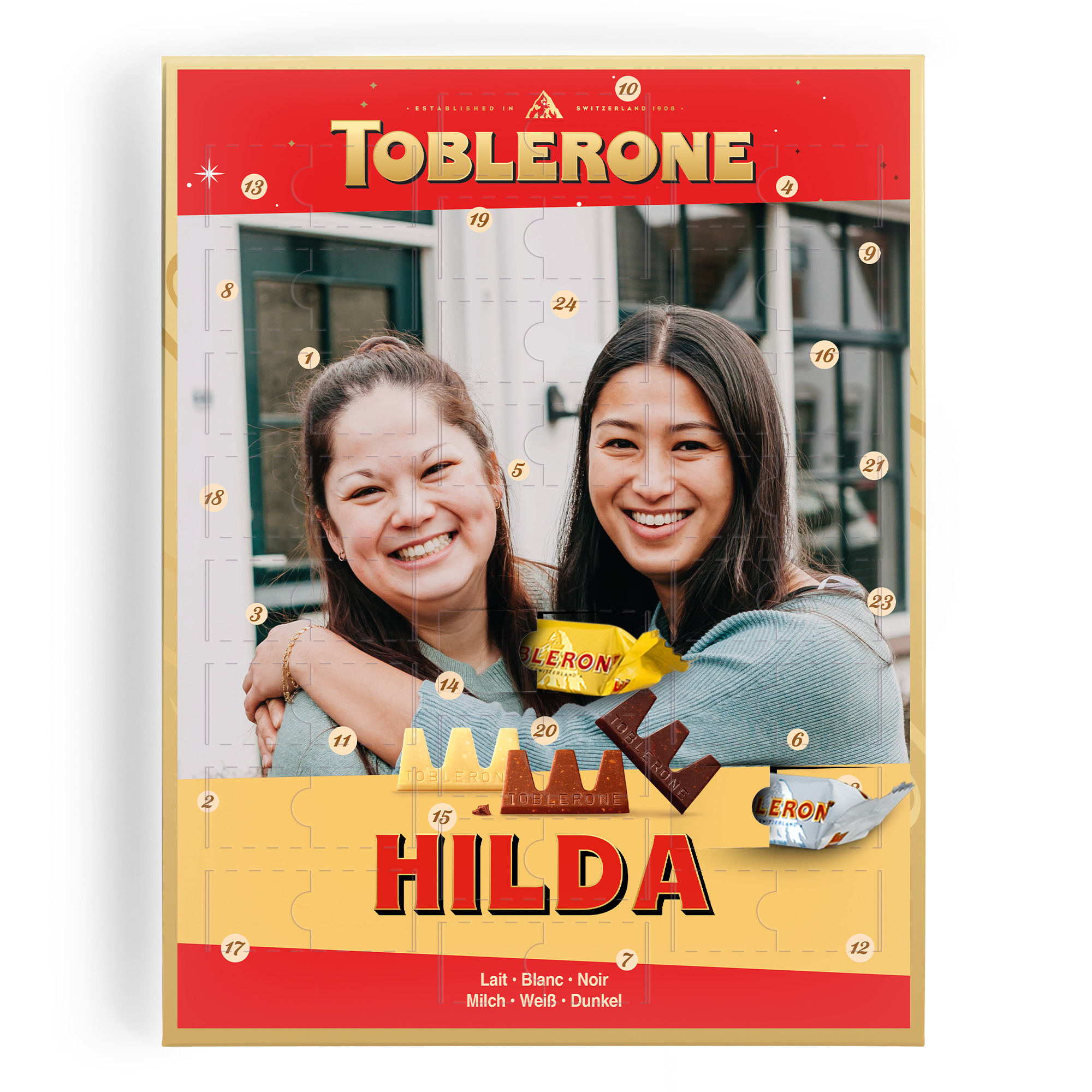 Personlig adventskalender - Varumärke Toblerone