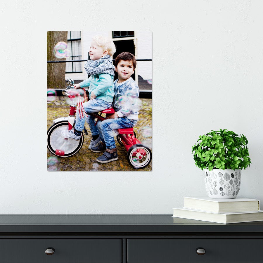 Personalised photo print - Brushed aluminium - 30 x 40 cm