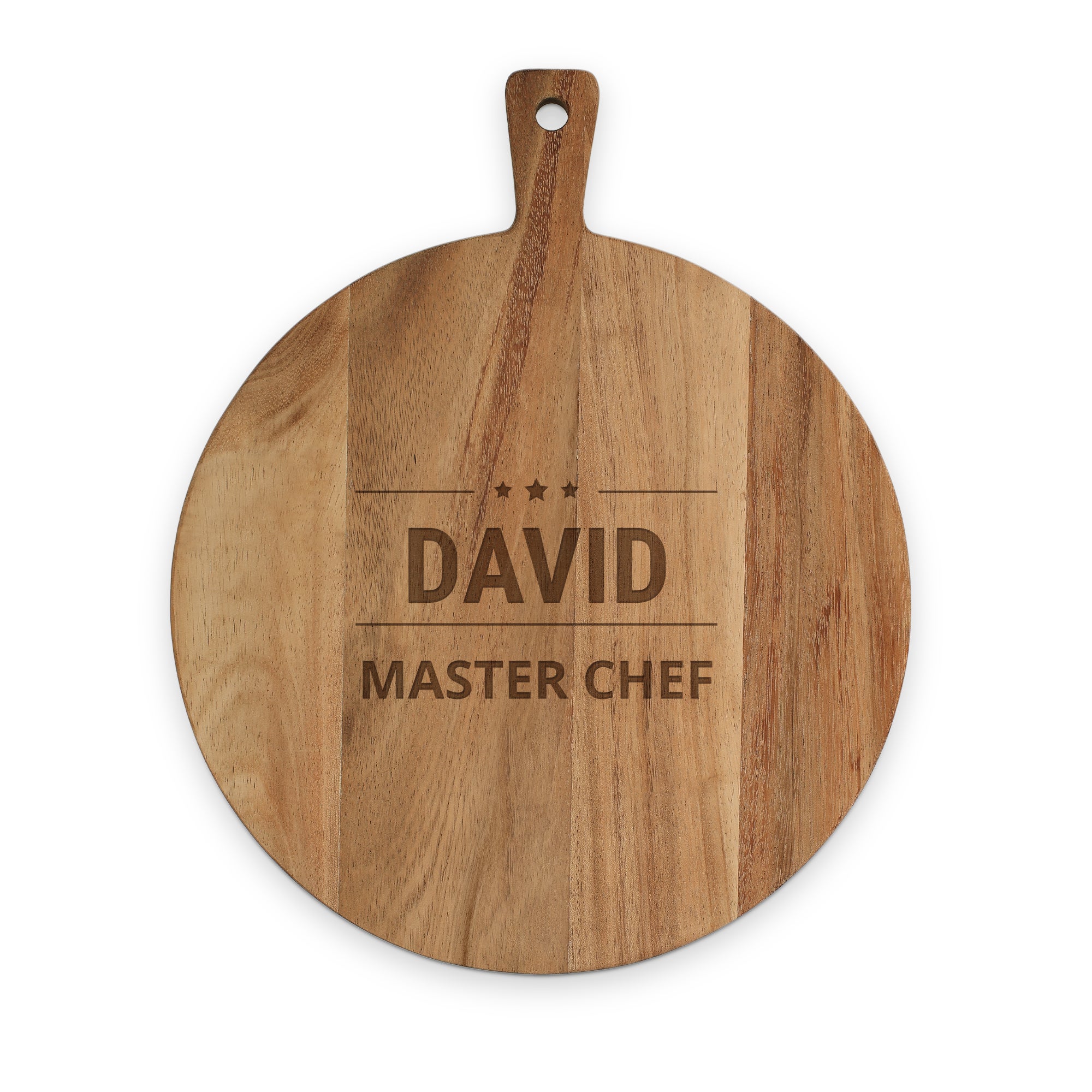 Personalised serving platter - Teak - Round - L - Engraved