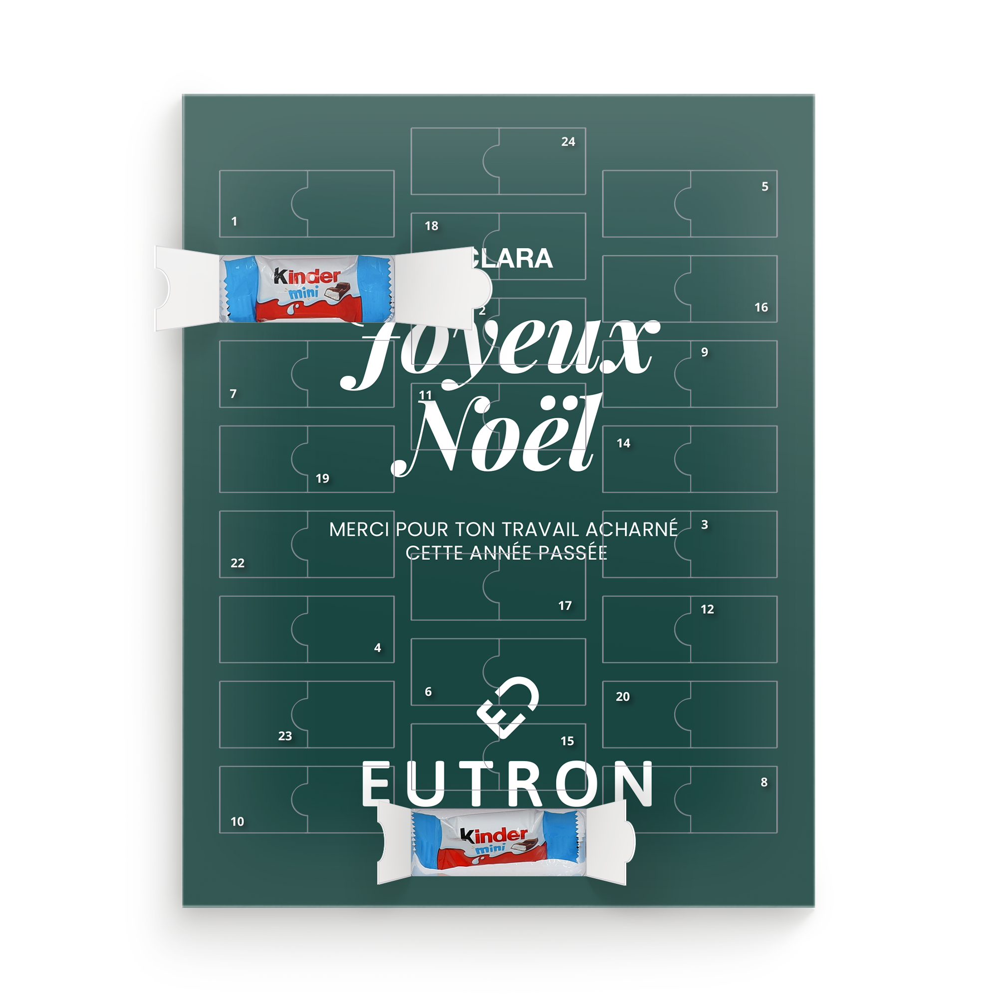 Calendrier de compte à rebours chocolat Kinder