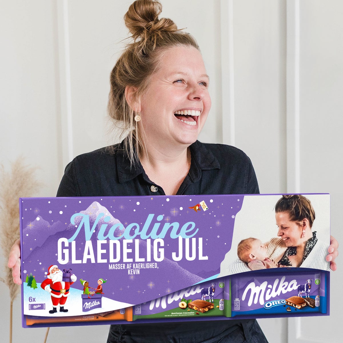 Personlig Mega Milka Chokolade med eget design - 6 plader