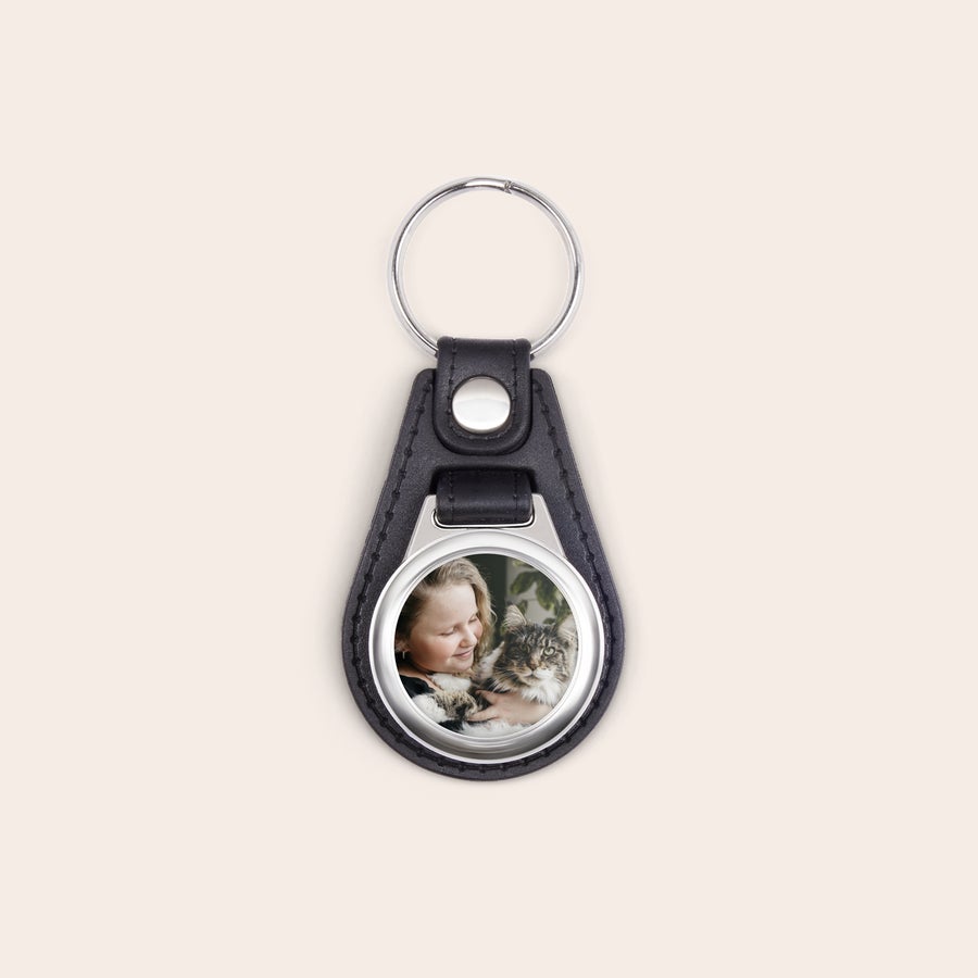 Porte-clés en cuir avec photo Porte-clés en cuir avec photo