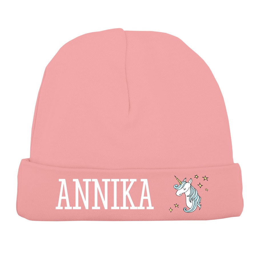 Babymütze mit Namen - Rosa