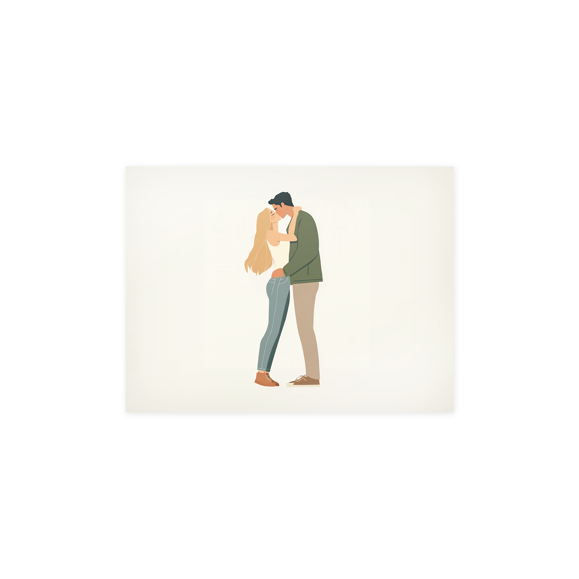 Poster personnalisé imprimé avec un couple qui s'embrasse pour célébrer vos plus beaux moments