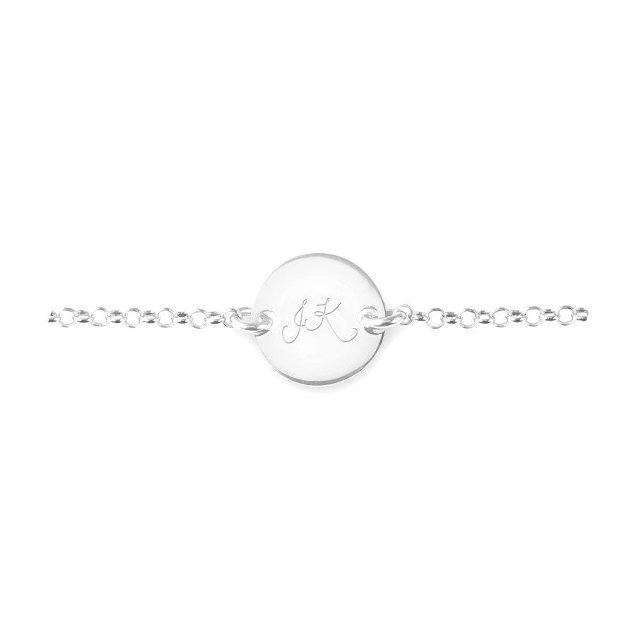 Bracelet argent personnalisé - Charm rond