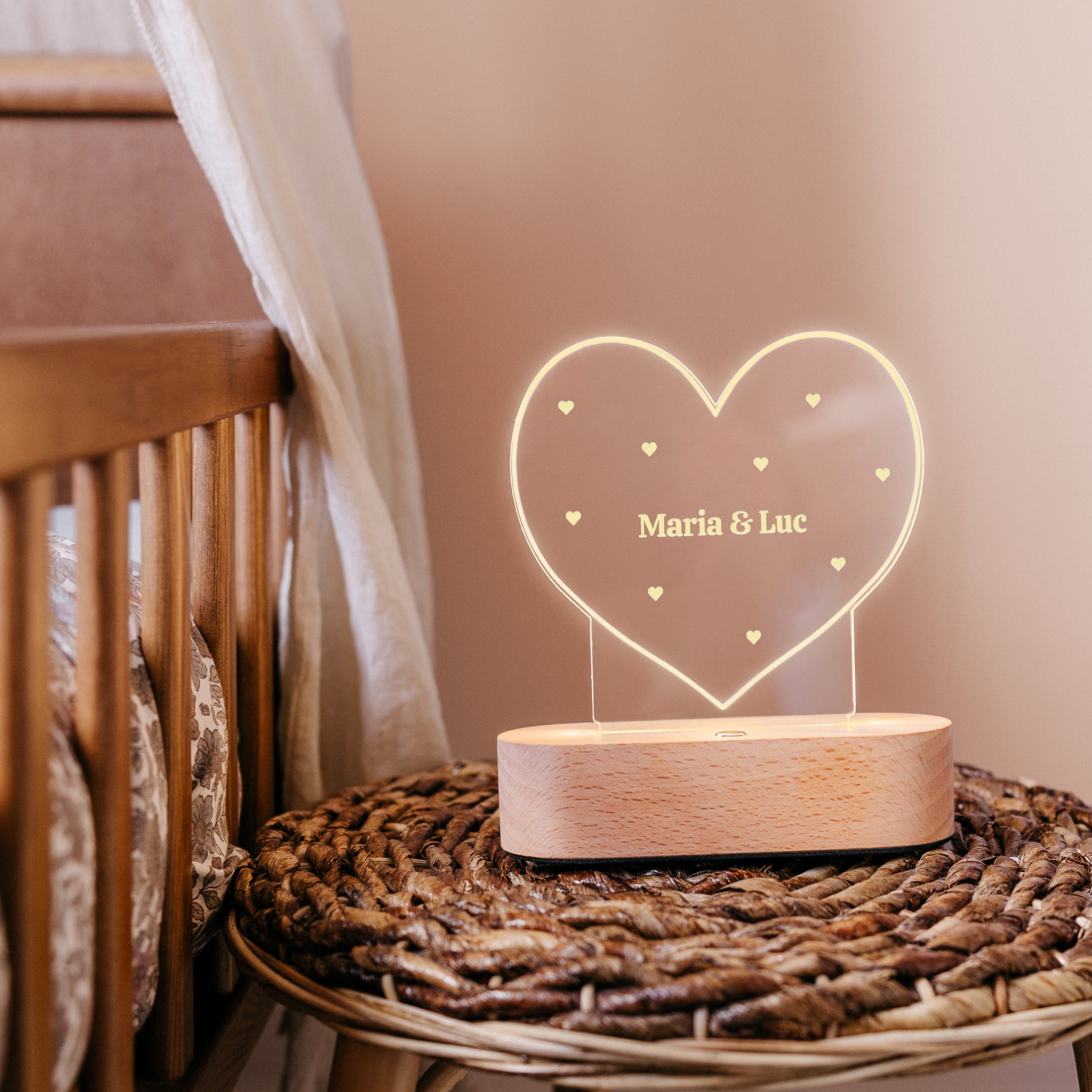Personalised light with name - Heart