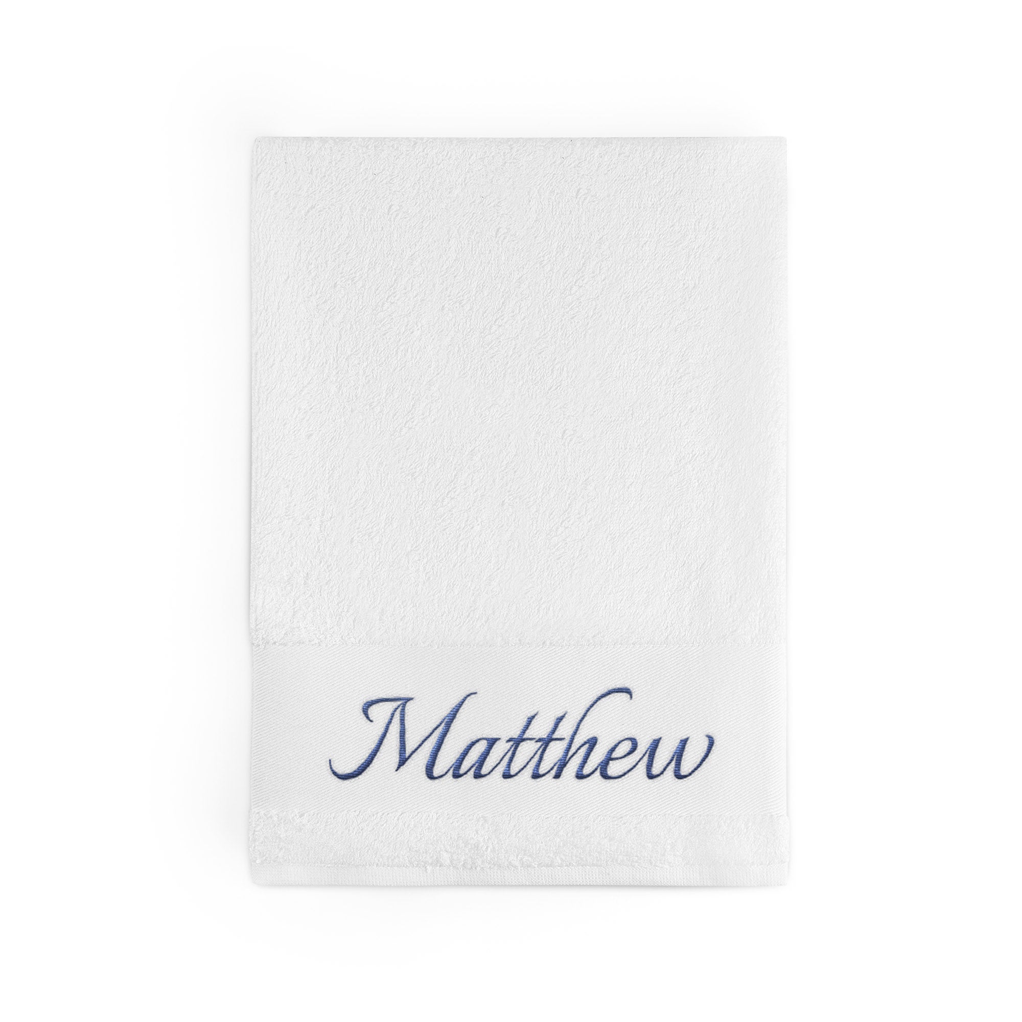 Personalised beach towel - Embroidered - White - 70 x 140 cm