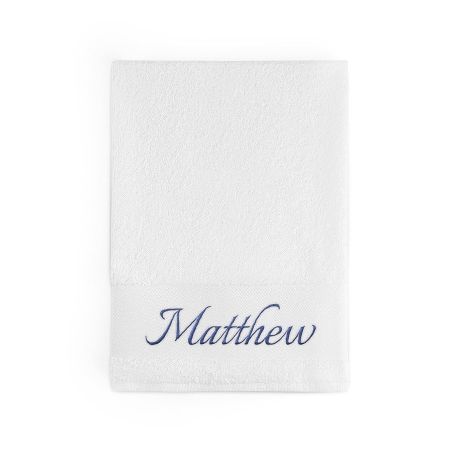 Embroidered beach towel - White