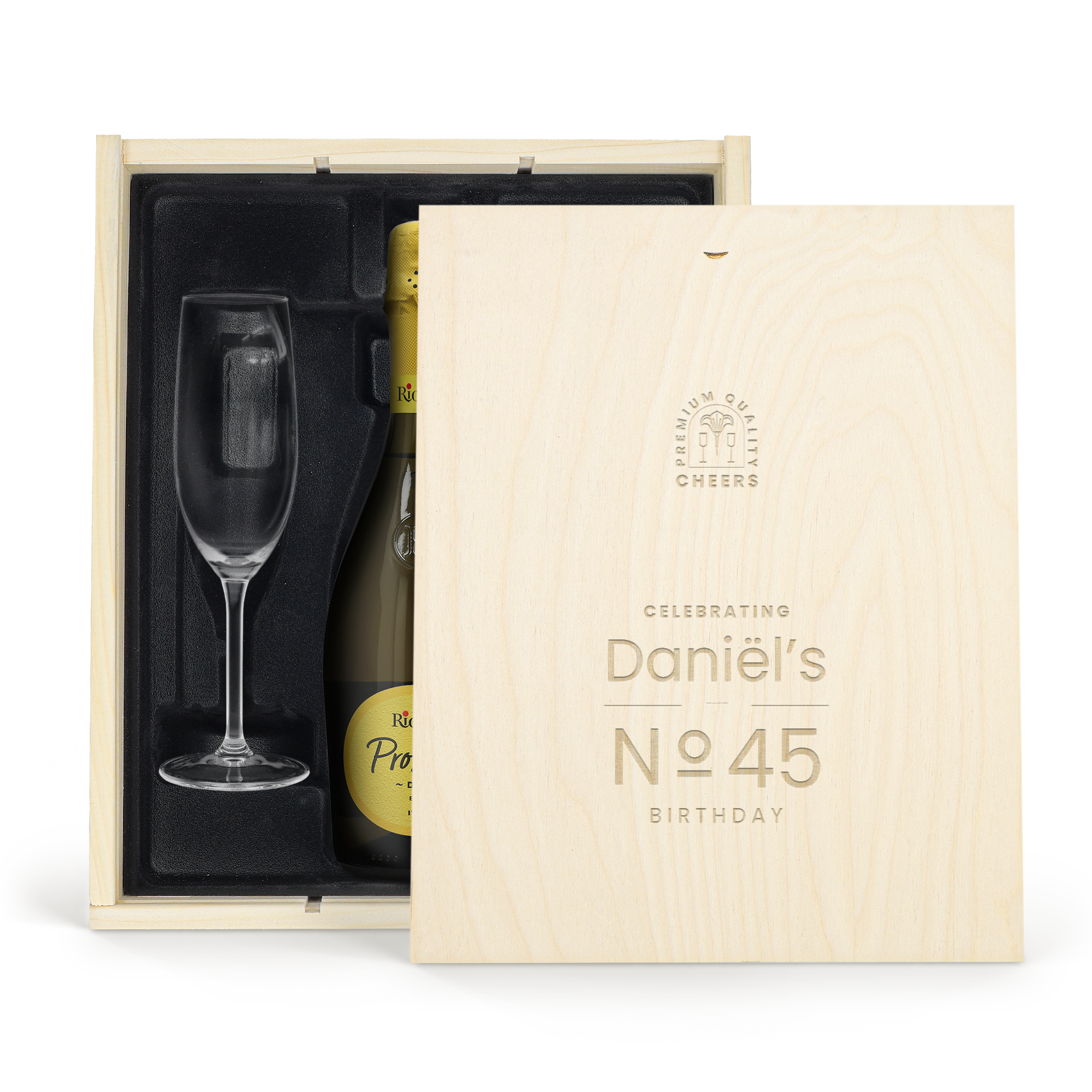 Personalised Champagne gift set - Riondo Proscecco Spumante