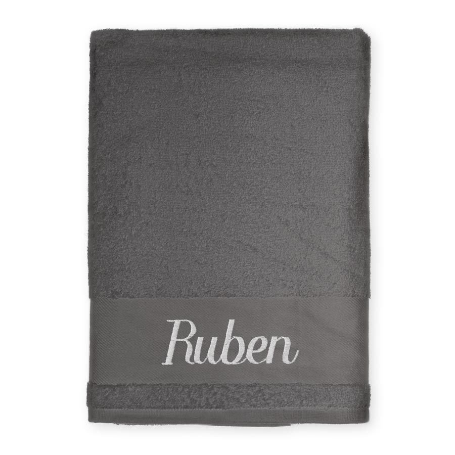 Badetuch mit Namen - Antrazit