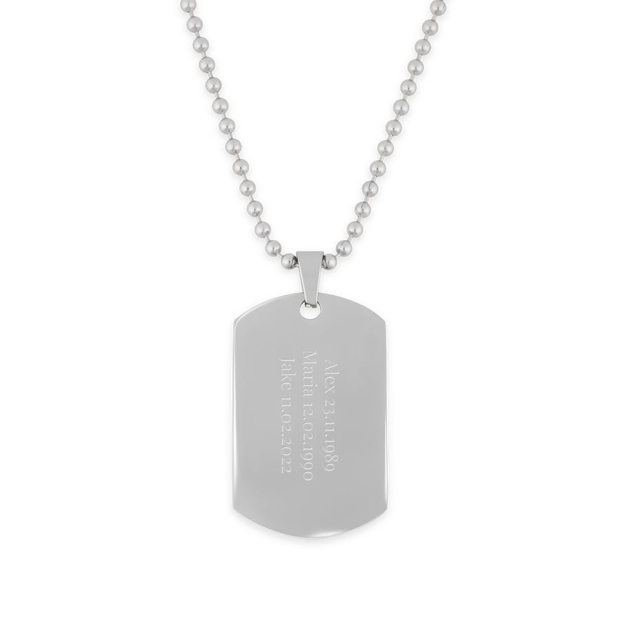 Dog tag pendant with necklace