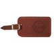 Leather luggage tag - brown