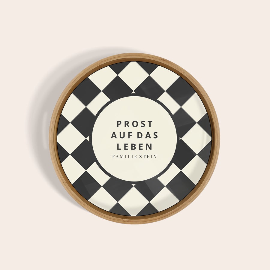 Rundes Holztablett mit Foto Rundes Holztablett mit Foto