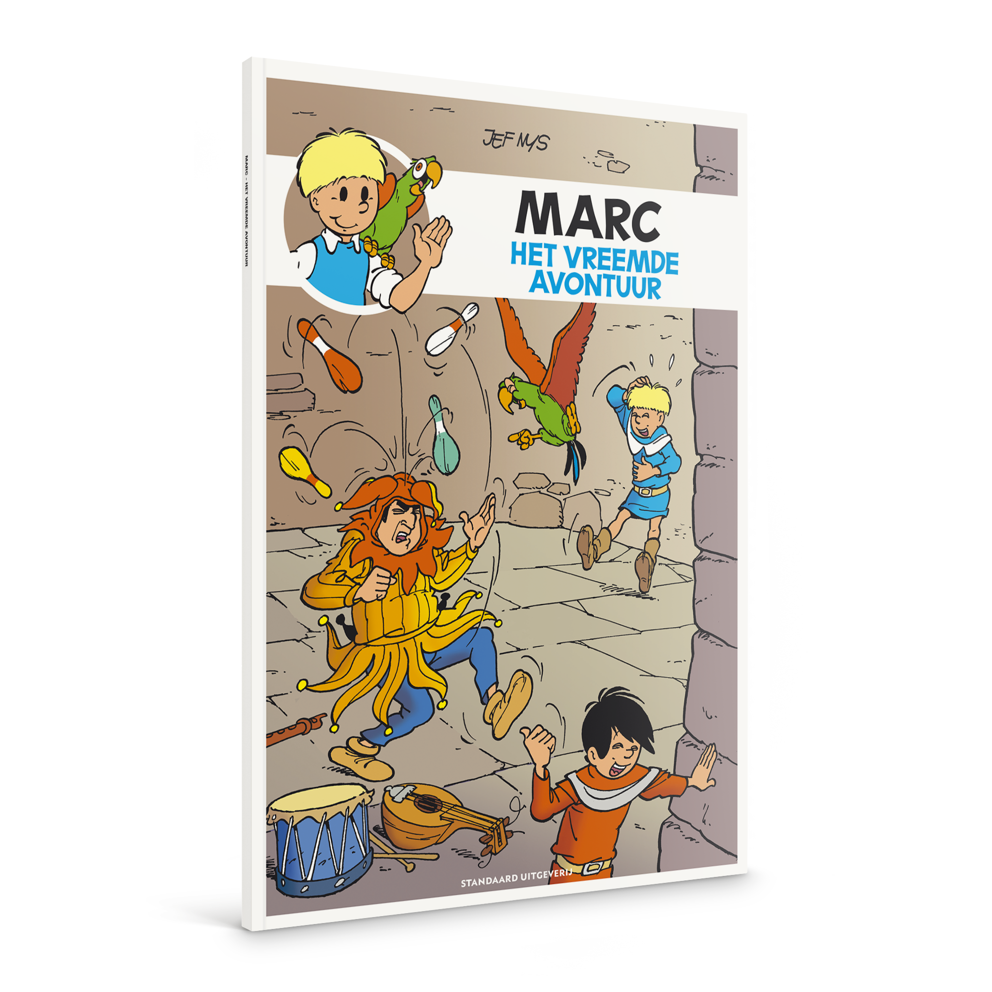 Persoonlijk stripboek - Jommeke 'Het vreemde avontuur' (Softcover) met een voorblad waarop de naam Marc gedrukt is als gepersonaliseerde titel.