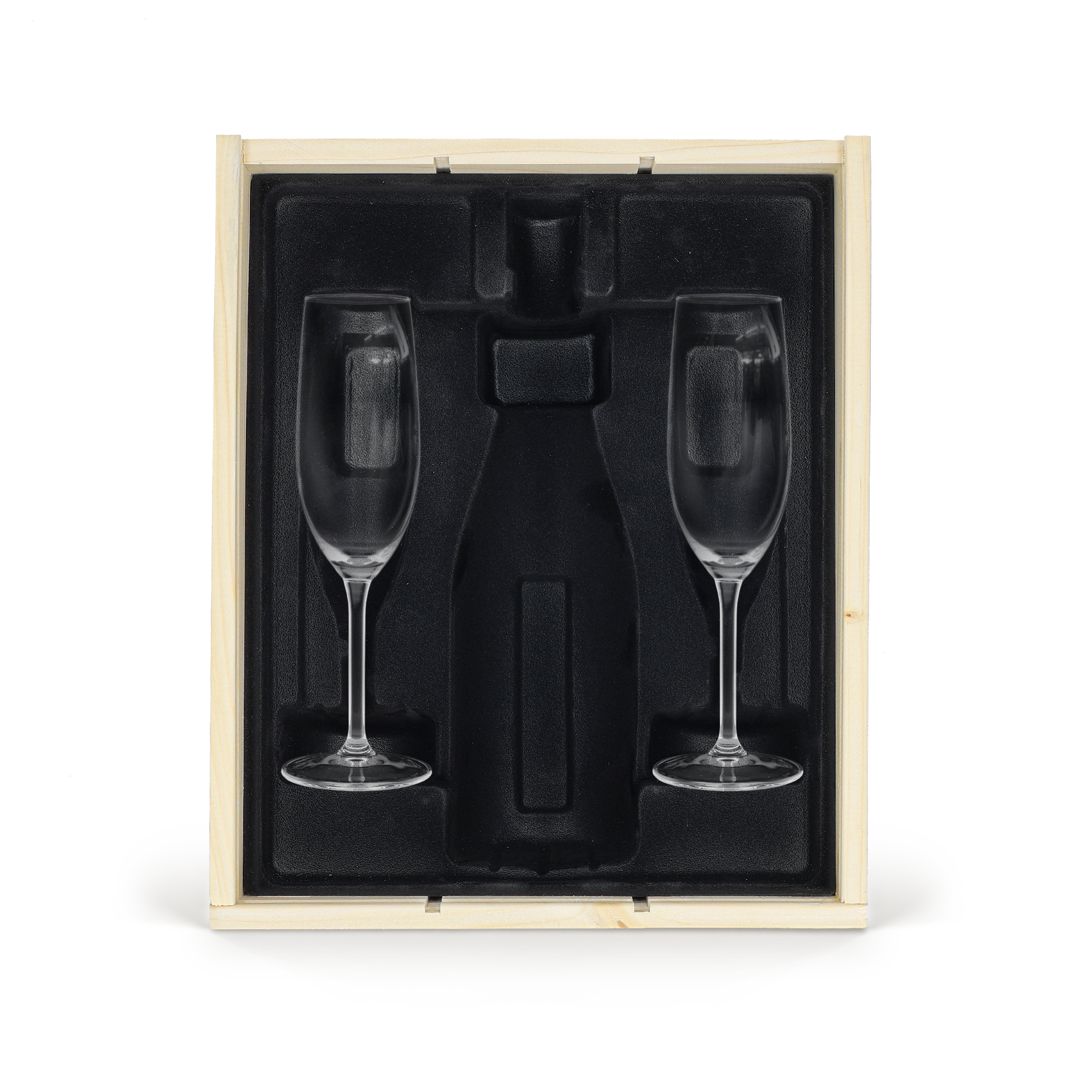 Champagnekasse med glass