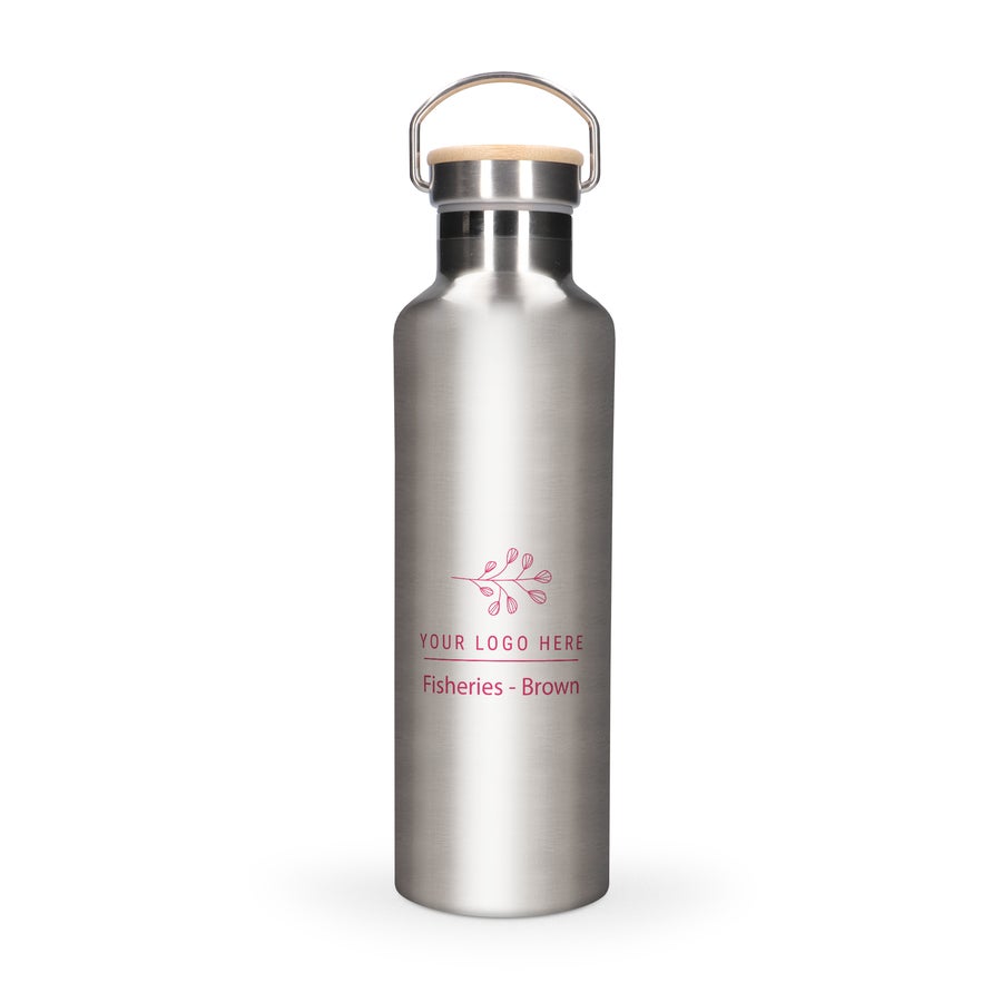 Personalised gym bottle with bamboo lid Personalised gym bottle with bamboo lid