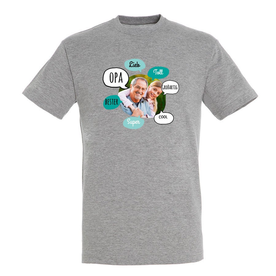 Opa T Shirt bedrucken Grau M  - Onlineshop YourSurprise