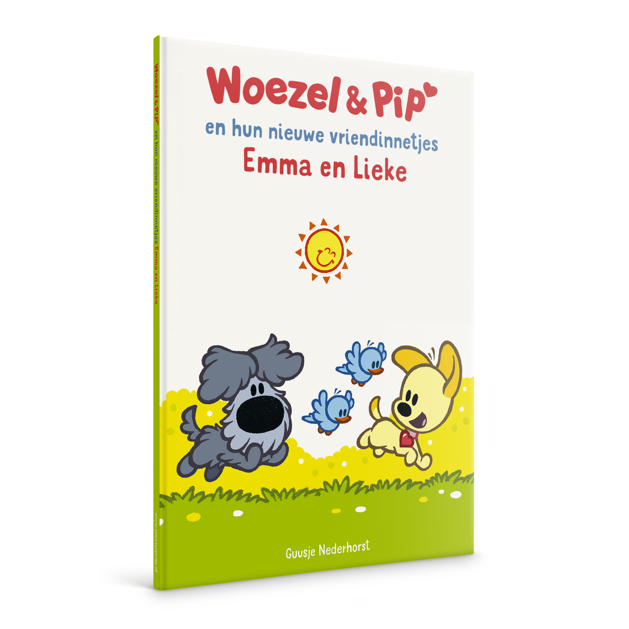 Boek met naam en foto - Woezel & Pip - Vriendjes - XL boek (Hardcover). Gepersonaliseerd met de namen Emma en Lieke.