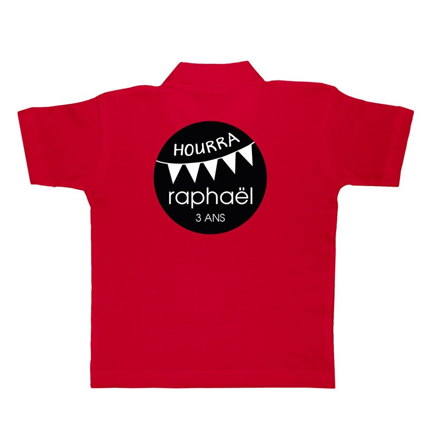 Polo personnalisé - Enfant - Rouge - 4 ans