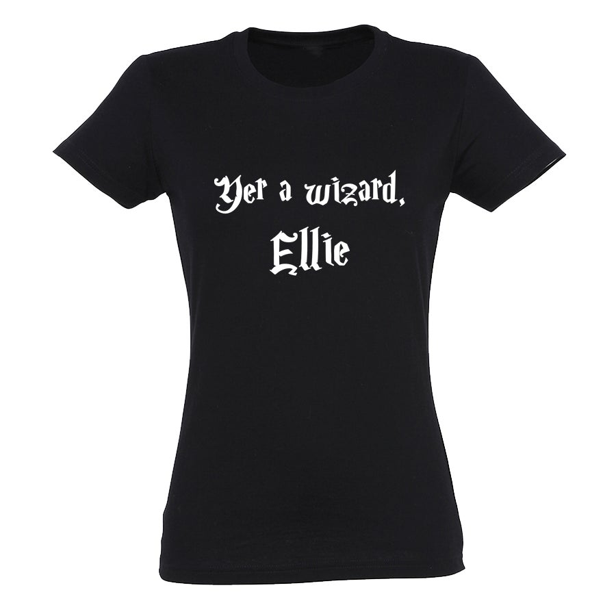 Yer a wizard - gepersonaliseerd t-shirt - Vrouw - XL Yer a wizard - gepersonaliseerd t-shirt - Vrouw - XL