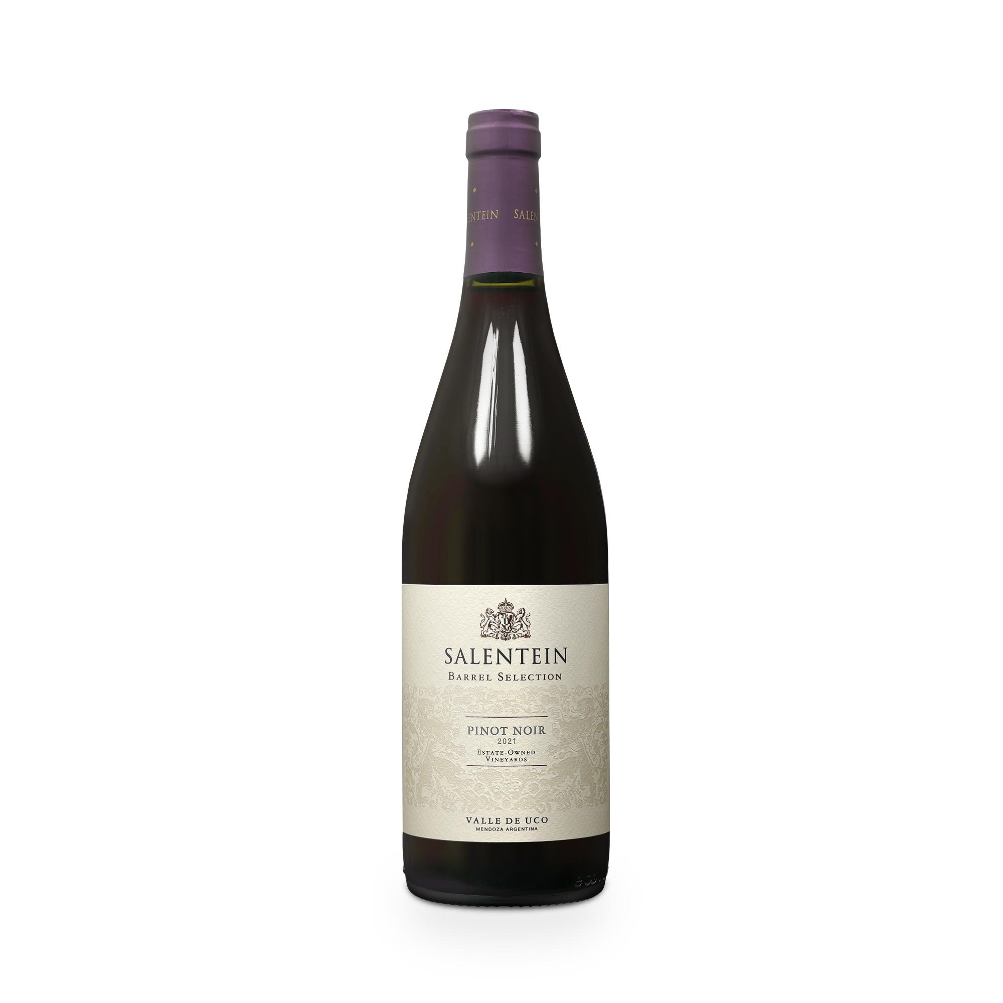 Garrafa de Salentein Pinot Noir 2021 com rótulo personalizado com foto e texto