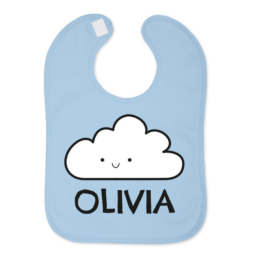 Personalised baby bib - Blue