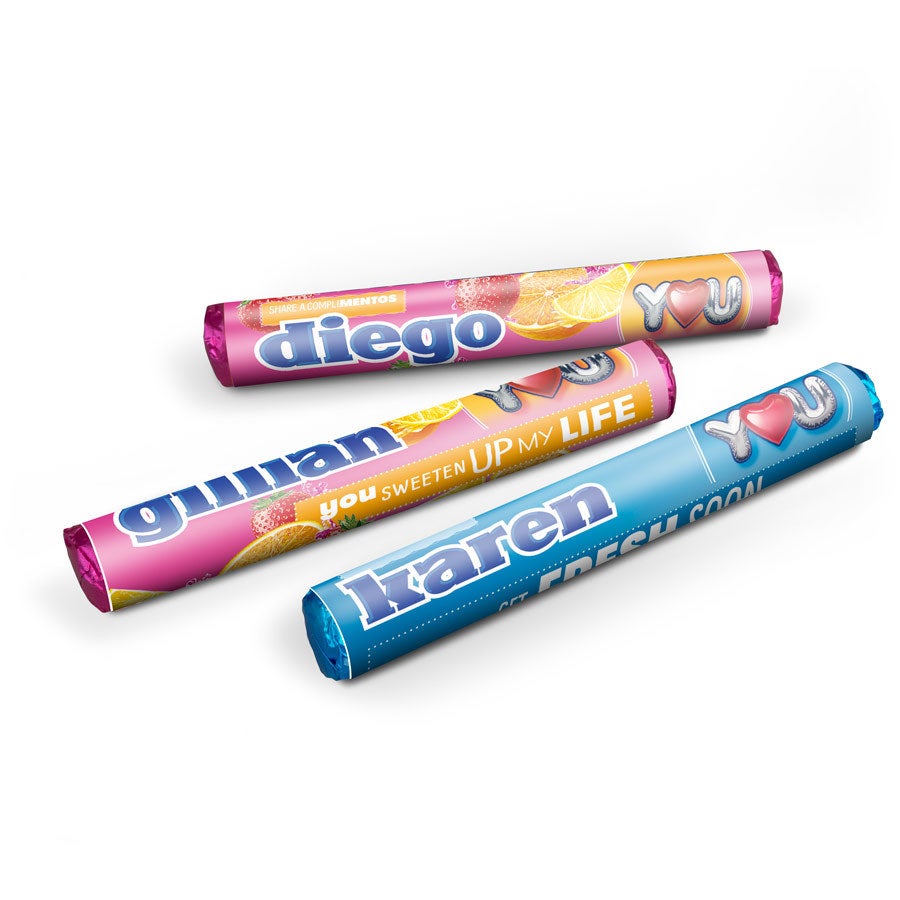 Mentos gaveæske med eget navn