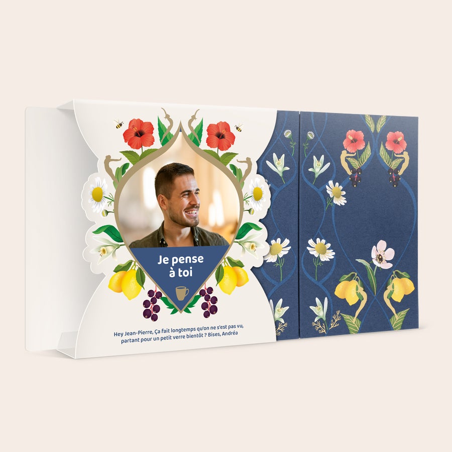Thé Pukka personnalisé Coffret cadeau de thés Pukka personnalisé imprimé avec photo, message et une tasse chaude avec leur nom dessus