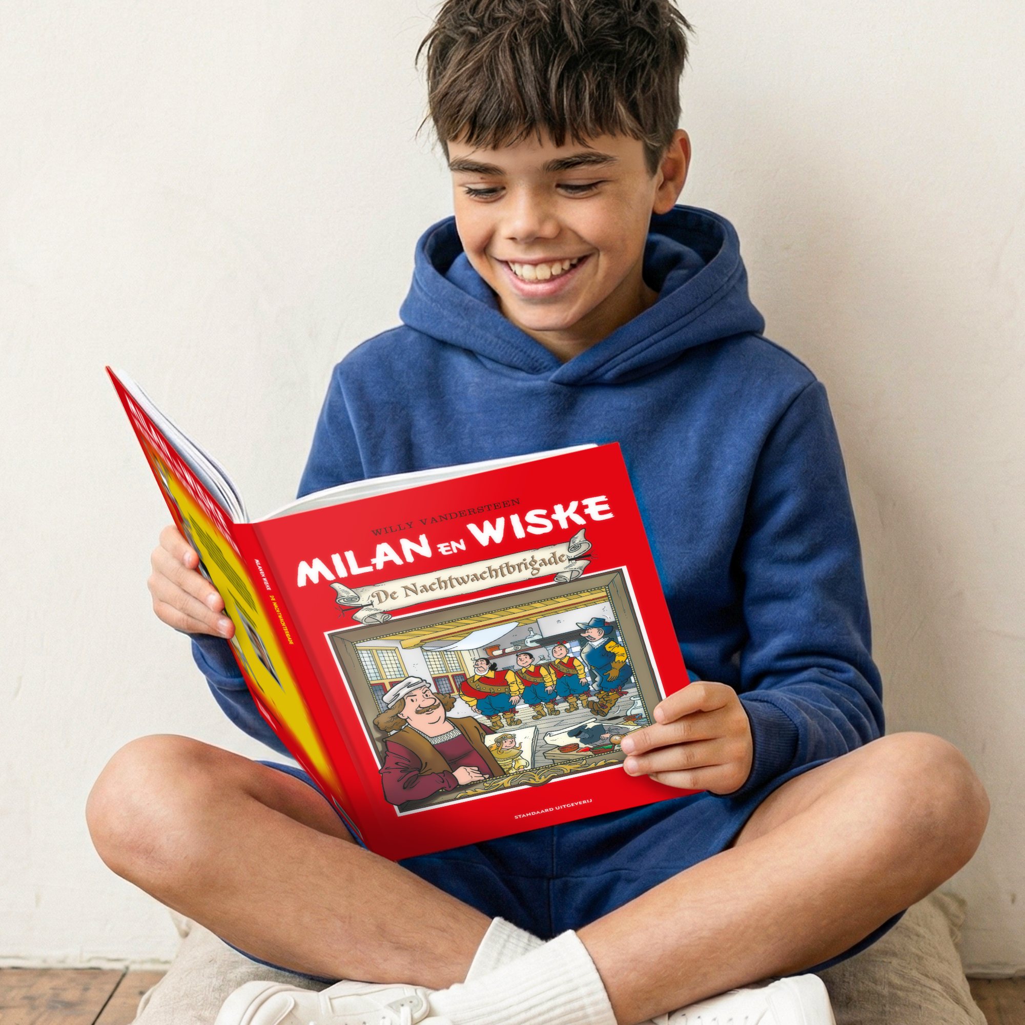 Boek Suske & Wiske "De nachtwachtbrigade" met naam