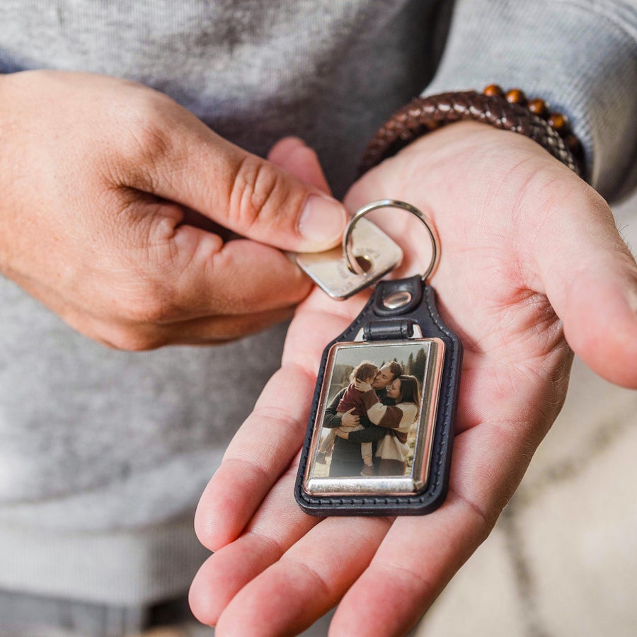 Leder Schlüsselanhänger mit Foto