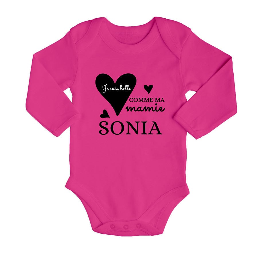 Body bébé - Manches longues - Fuchsia - 62/68