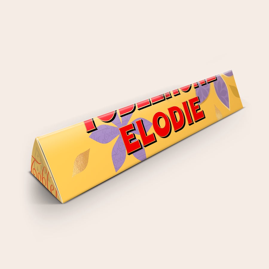 Toblerone personnalisé - Fête des Mères Barre de chocolat Toblerone personnalisée avec le nom Elodie imprimé