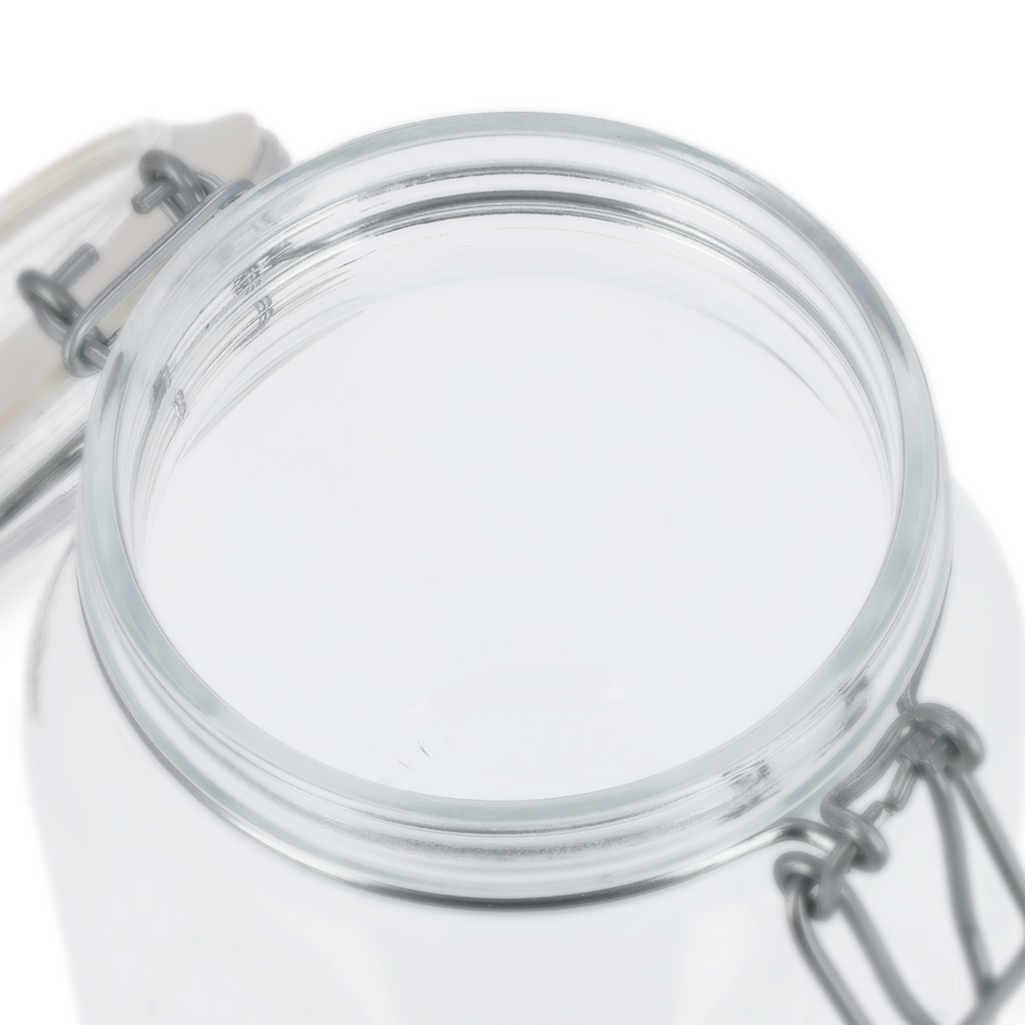 Tom glasskrukke med lokk, 1 liter, for personlig tilpasning med bilde eller tekst.