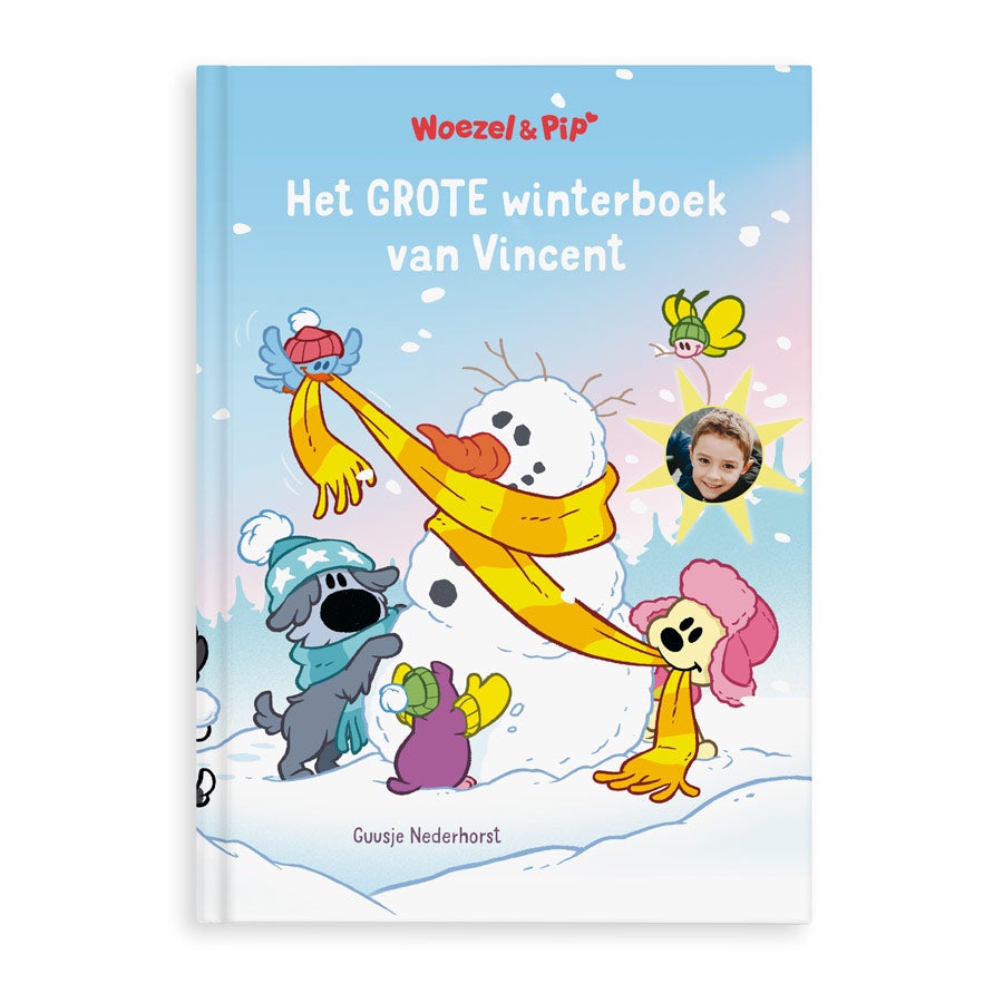 Boek met naam en foto - Woezel Pip - Winterboek - XL boek