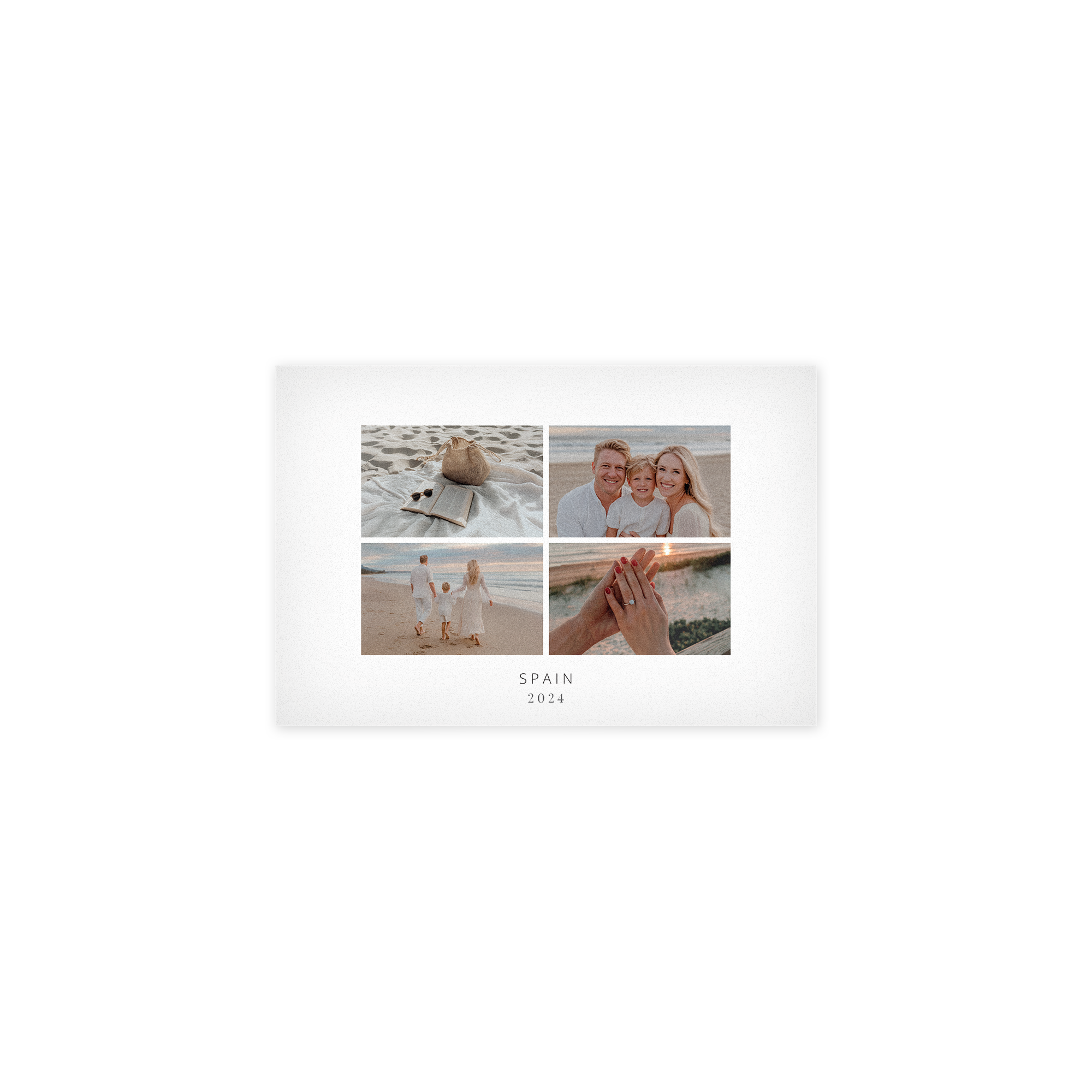 Panneau PVC personnalisé avec 4 photos de vacances, Espagne 2024. Imaginez une déco à votre image.