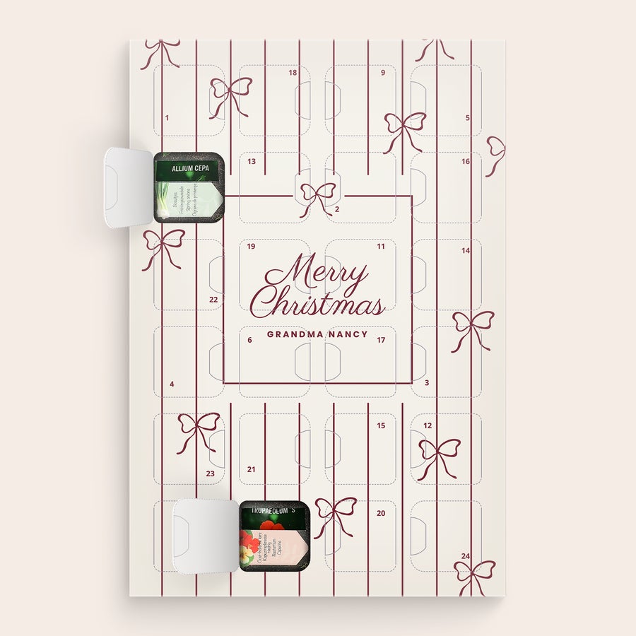 Kit de cultivo de semillas para calendario de adviento personalizado - Huerto Kit de cultivo de semillas para calendario de adviento personalizado - Huerto