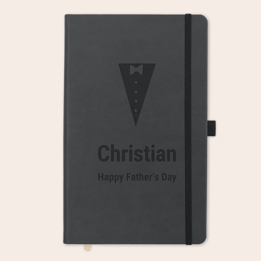 Fars dagbog Sort personlig Faderens dagbog med "Christian" og "Happy Father's Day" indgraveret, samt et butterfly-motiv.