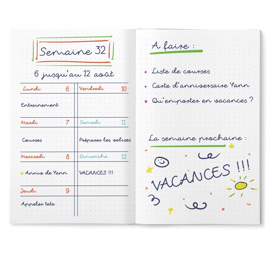 Bullet journal personnalisé