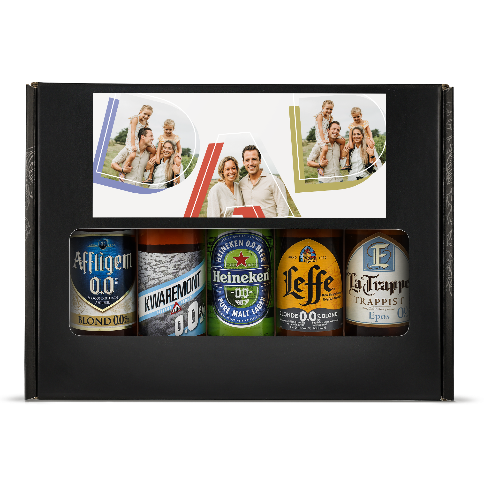 Packs de cerveza internacional con foto y texto