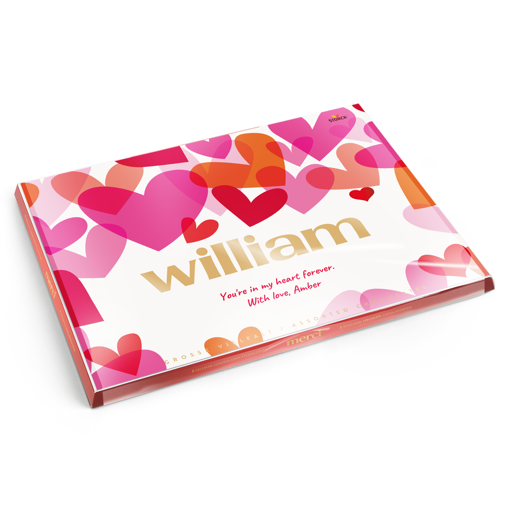 Personalised Merci Chocolate Gift Box & Greeting Card