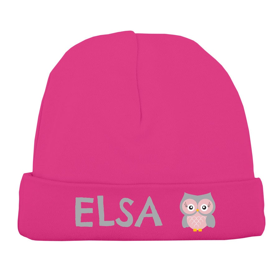 Personalised Baby Beanie - Fuchsia