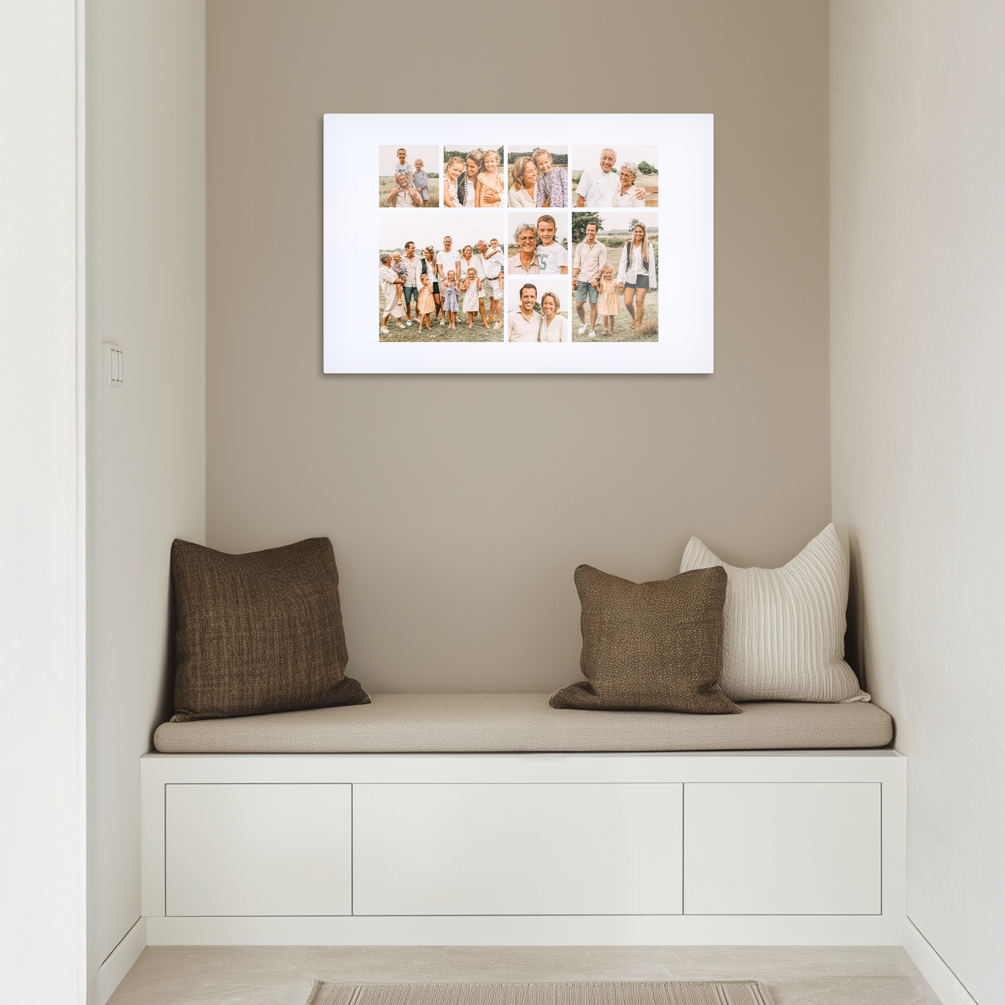 Instagram fotokollage på aluminium med dine Instagram fotos, printet med familiemotiver