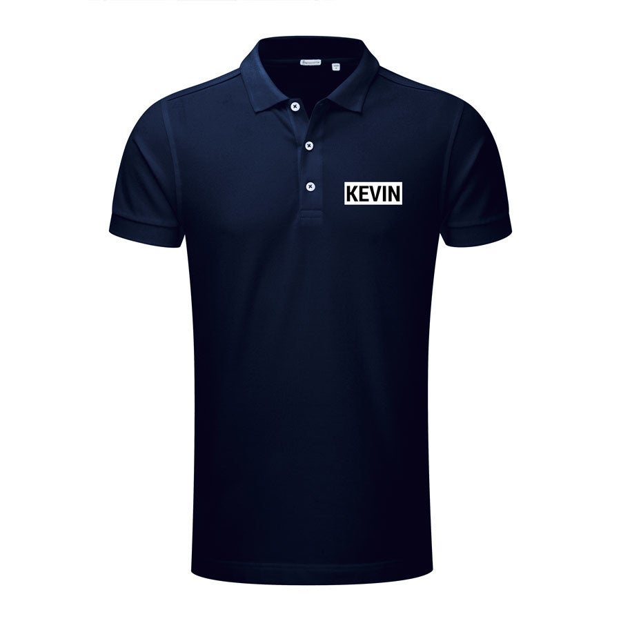 Personalised polo t-shirt - Men - Navy - XL