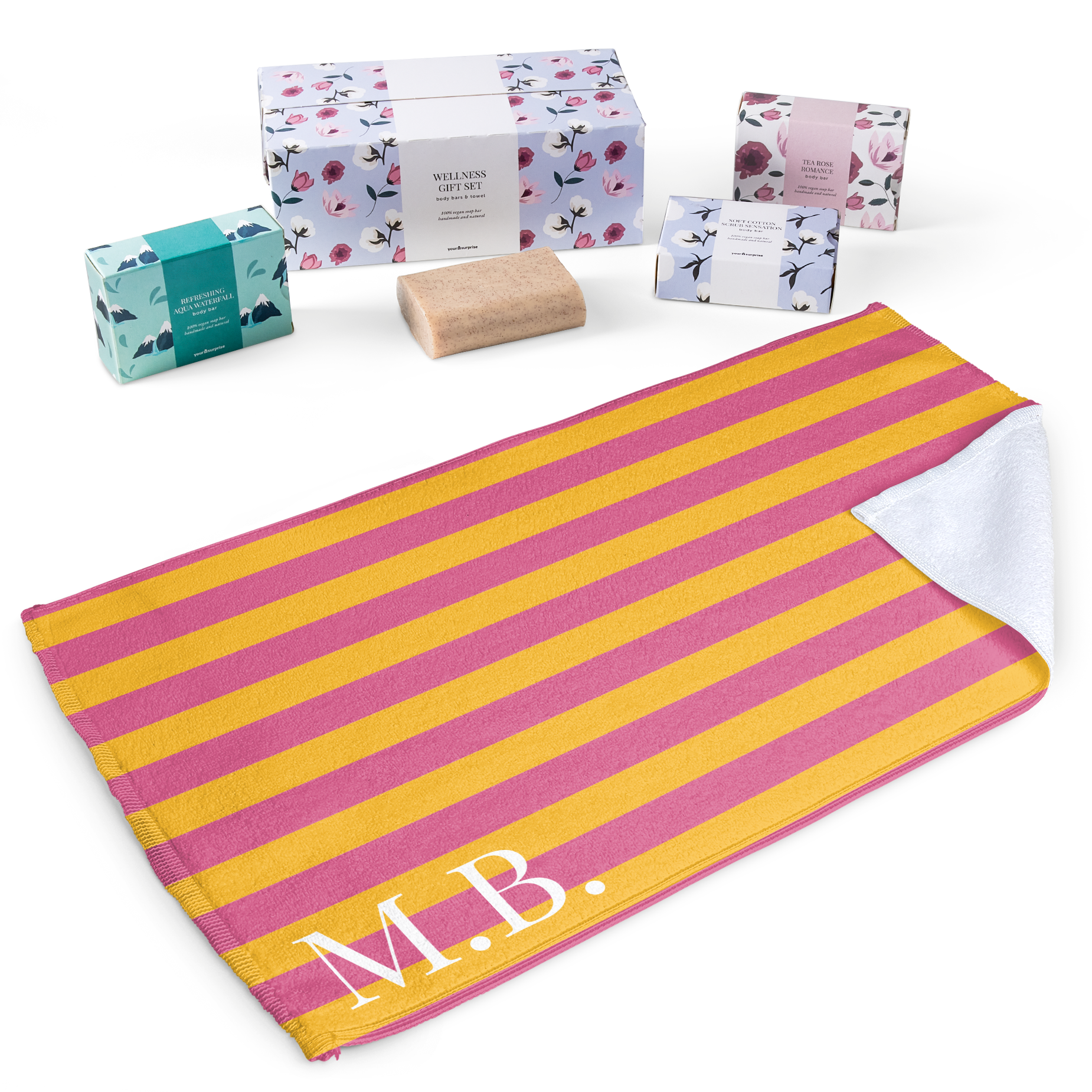 Set cadou personalizat cu sapun pentru prosoape