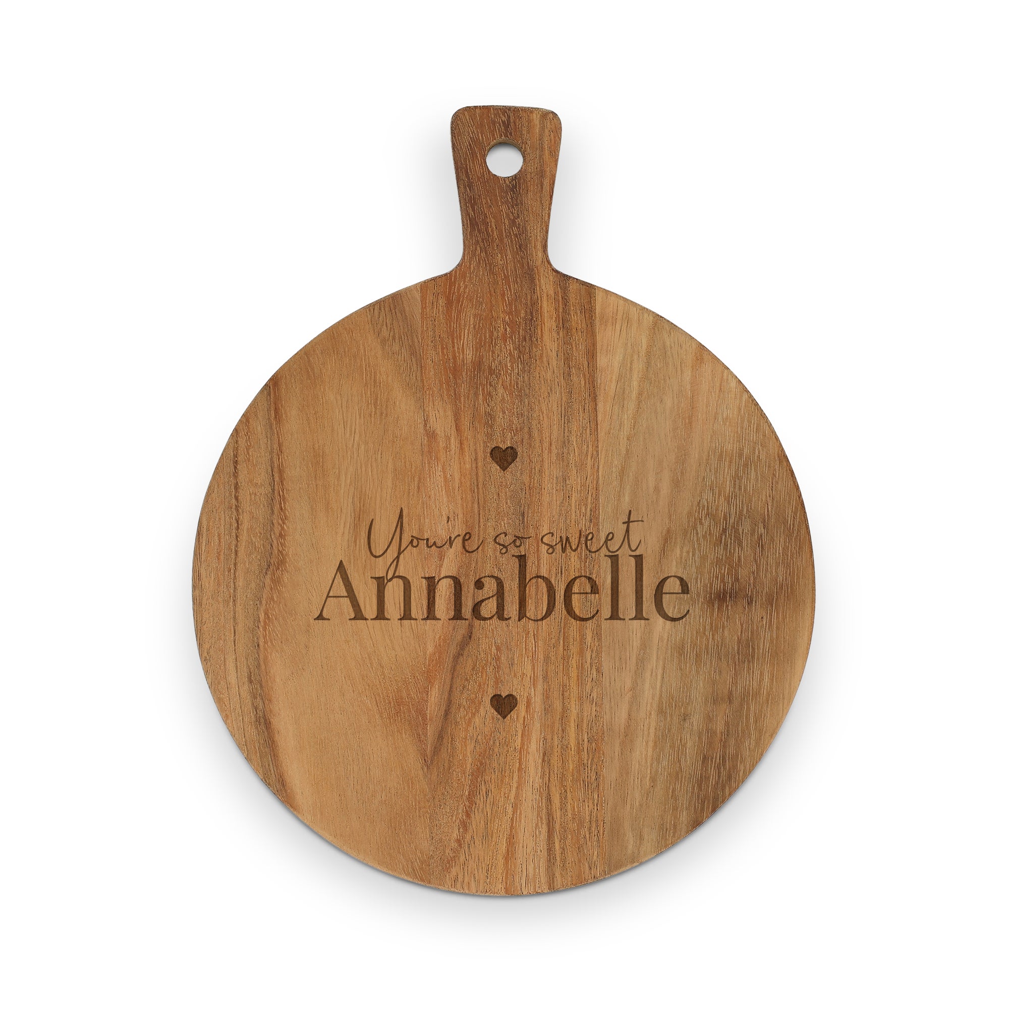 Personalised Serving Platter - Teak - Round - M - Engraved