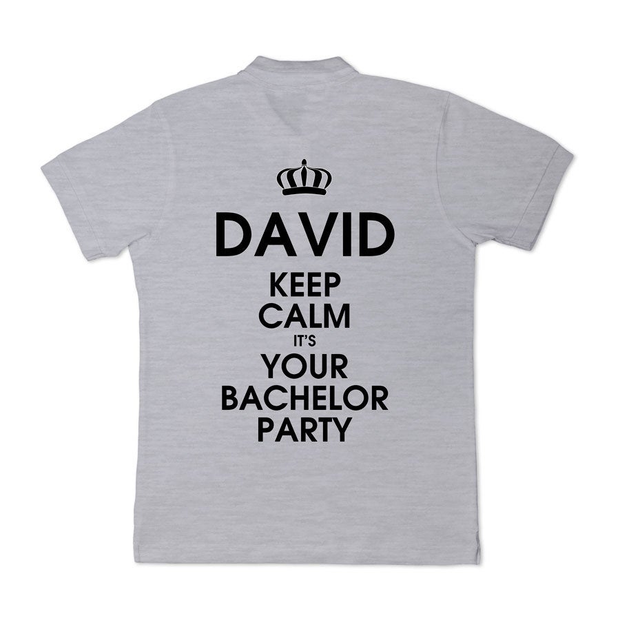 Personalised polo t-shirt - Men - Grey - L