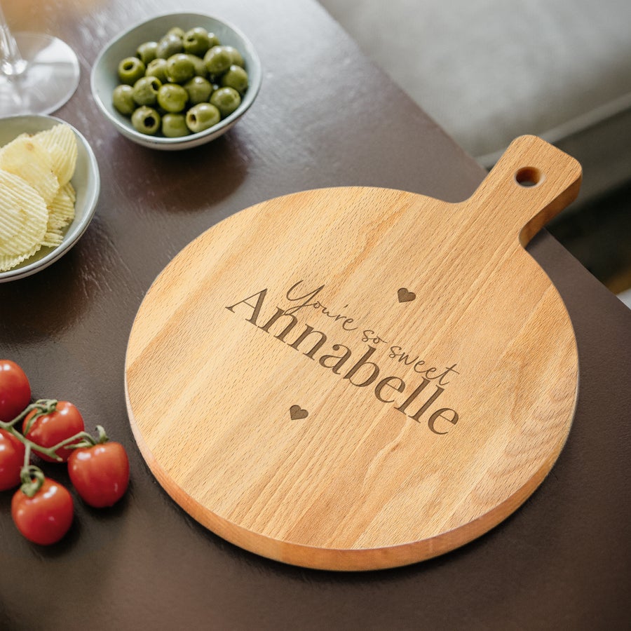 Engraved wooden serving platter Engraved wooden serving platter