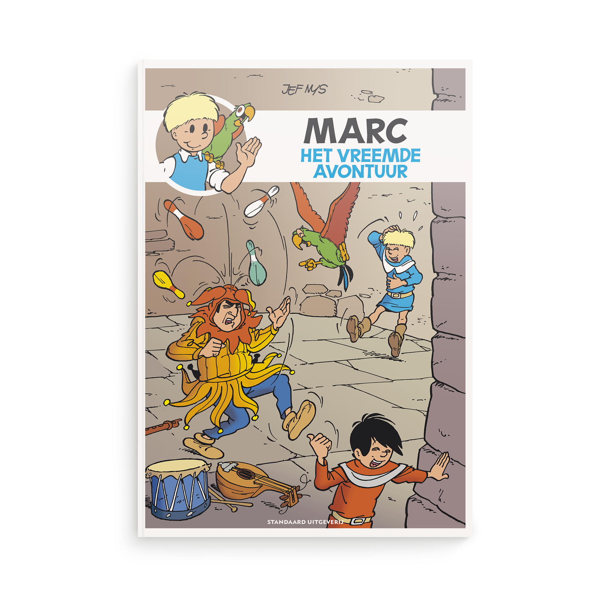 Persoonlijk stripboek - Jommeke Het vreemde avontuur softcover met de gepersonaliseerde naam Marc op de cover, gedrukt met eigen naam.